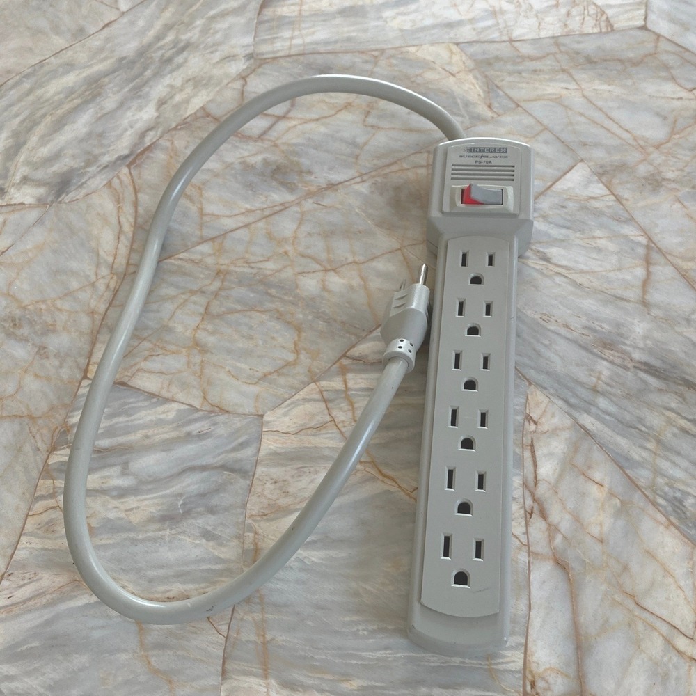 Interex Surge Slayer PS-70A 6-Outlet Power Strip Surge Protector Gray